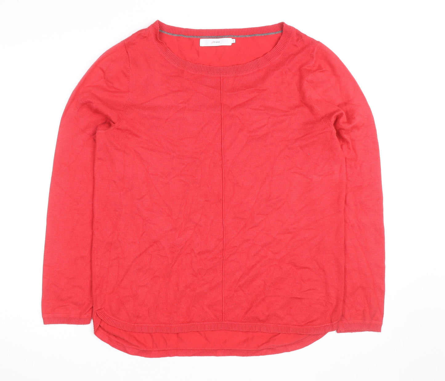 John Lewis Womens Red Crew Neck Long Sleeve Pullover Jumper Size 14