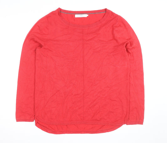 John Lewis Womens Red Crew Neck Long Sleeve Pullover Jumper Size 14