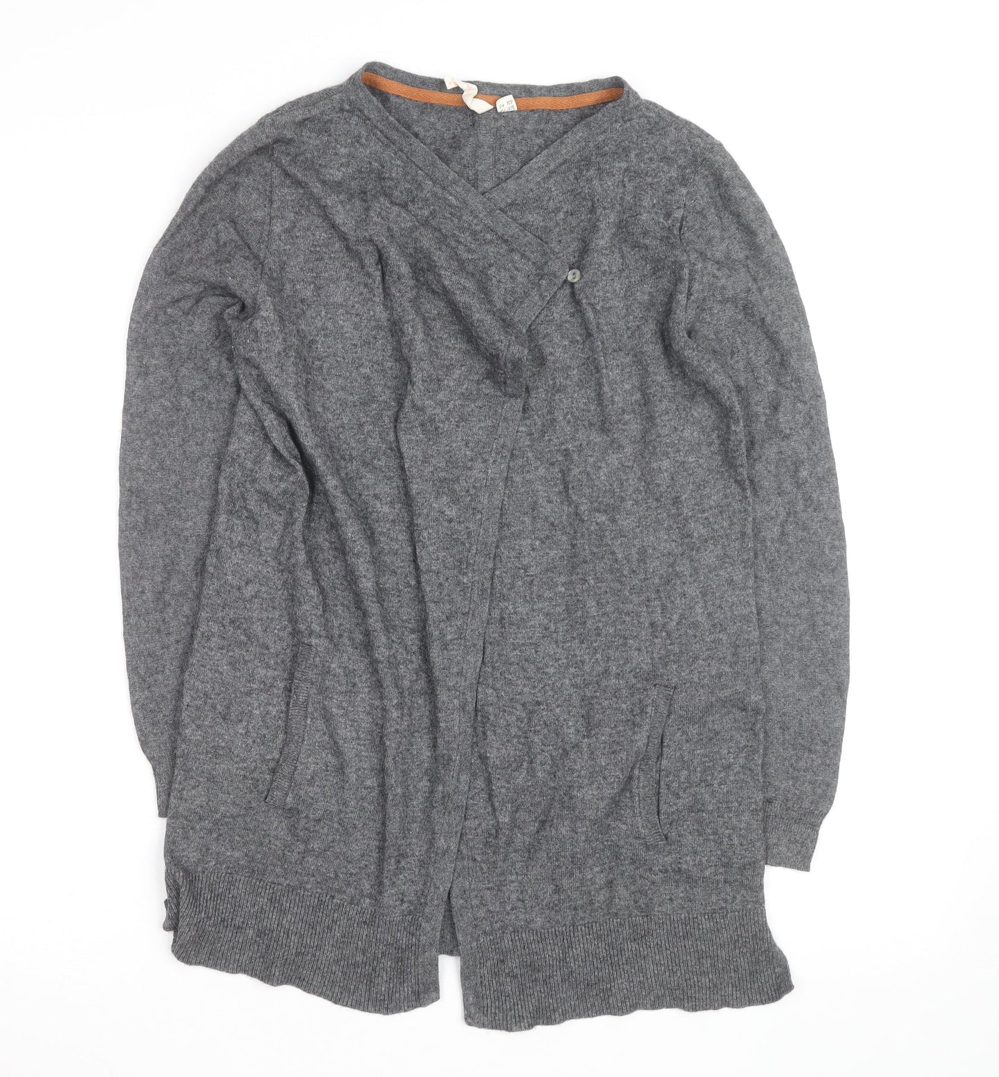 Hobbs Women's Grey Wool Cashmere V-Neck Cardigan Size 12