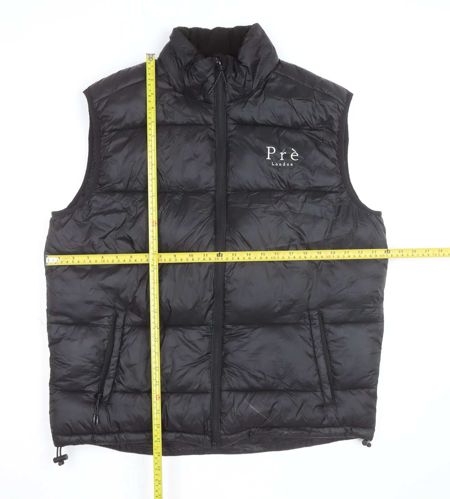 Prè London Men's Black Puffer Gilet Waistcoat Size M