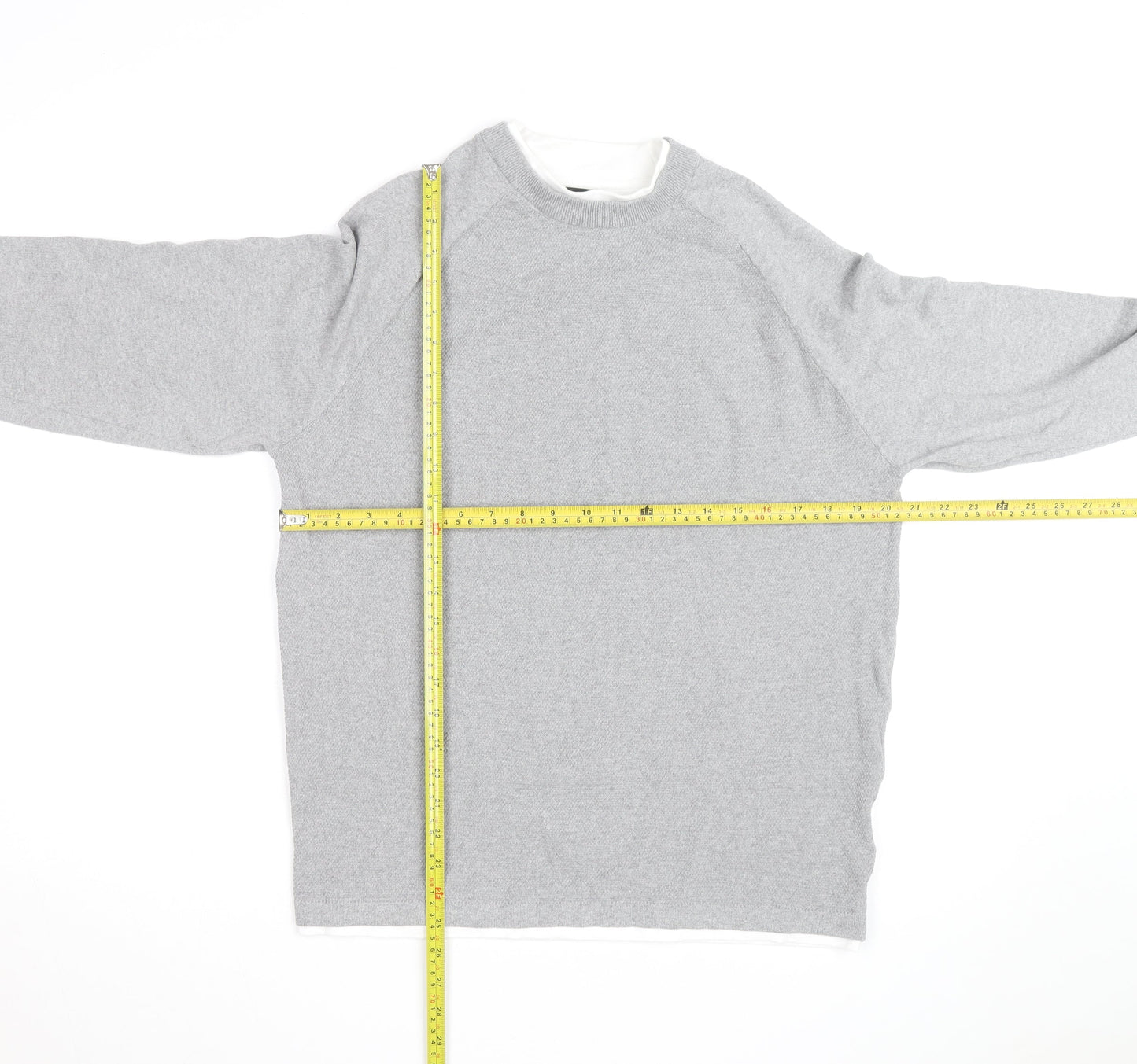 Threadbare Men's Grey Cotton Blend Crew Neck Pullover Jumper M