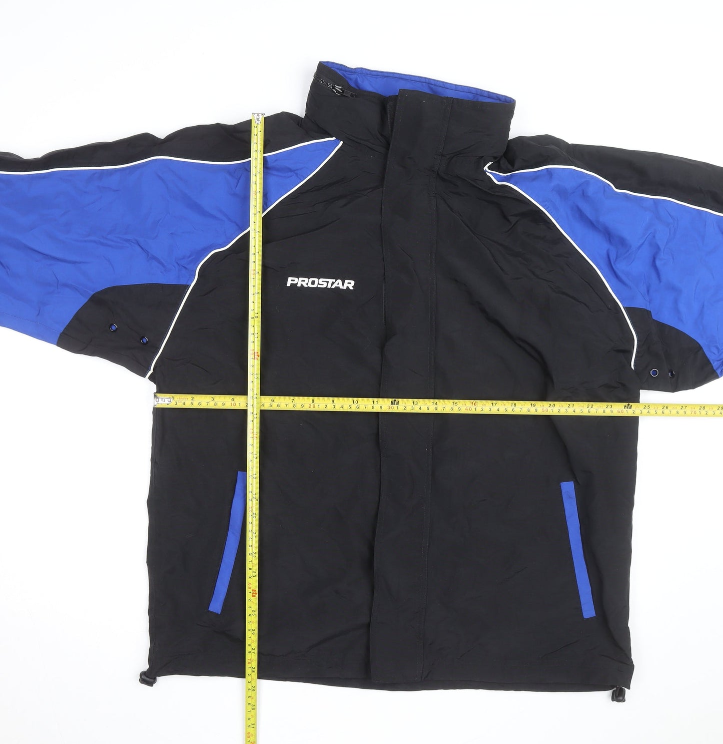 Prostar Men's Black Blue L Windbreaker Jacket Waterproof Sports