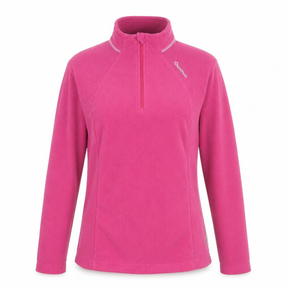 Quechua Women Pink 1/2 Zip Fleece Pullover Sweatshirt Size 12