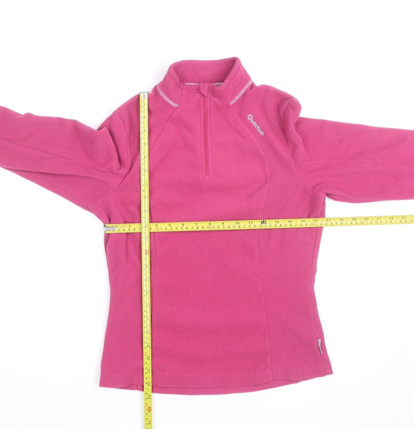 Quechua Women Pink 1/2 Zip Fleece Pullover Sweatshirt Size 12