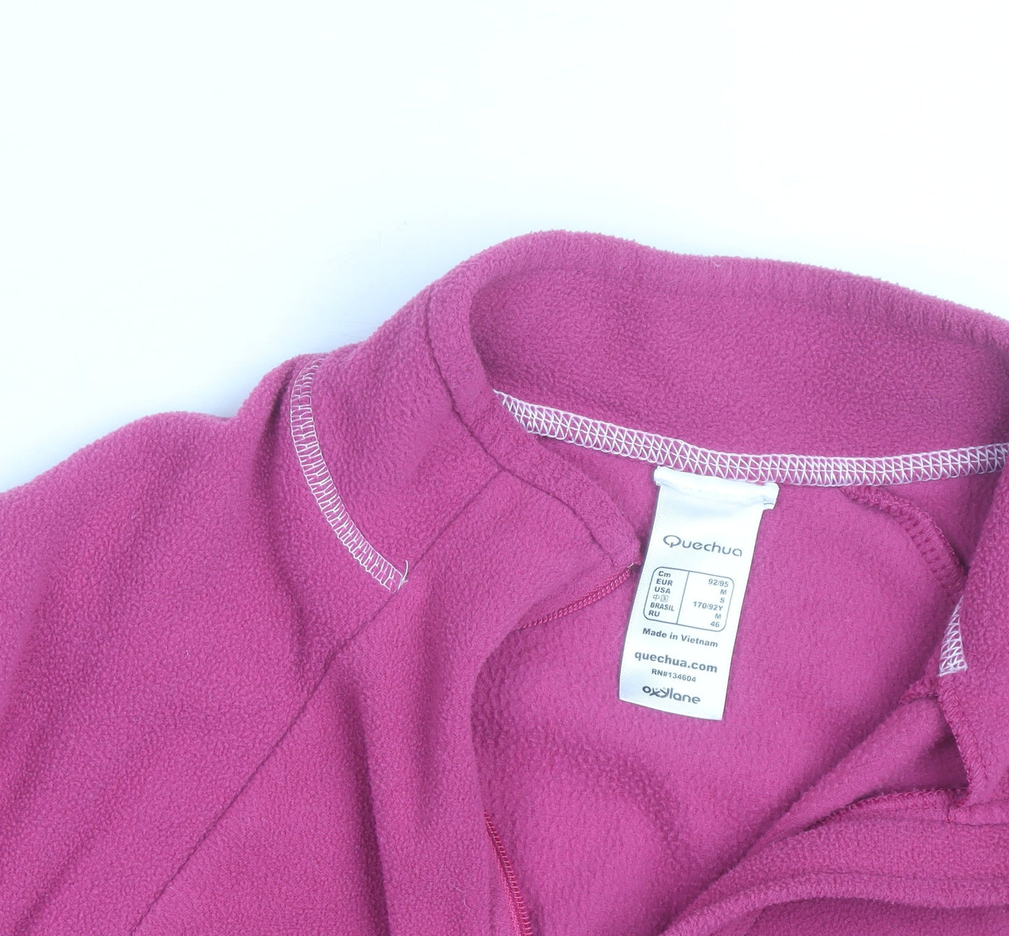 Quechua Women Pink 1/2 Zip Fleece Pullover Sweatshirt Size 12