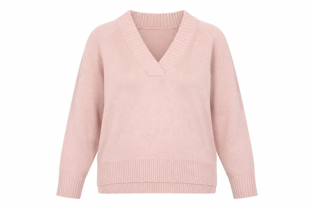 Next Women’s Pink V-Neck Long Sleeve Pullover Jumper Size 12