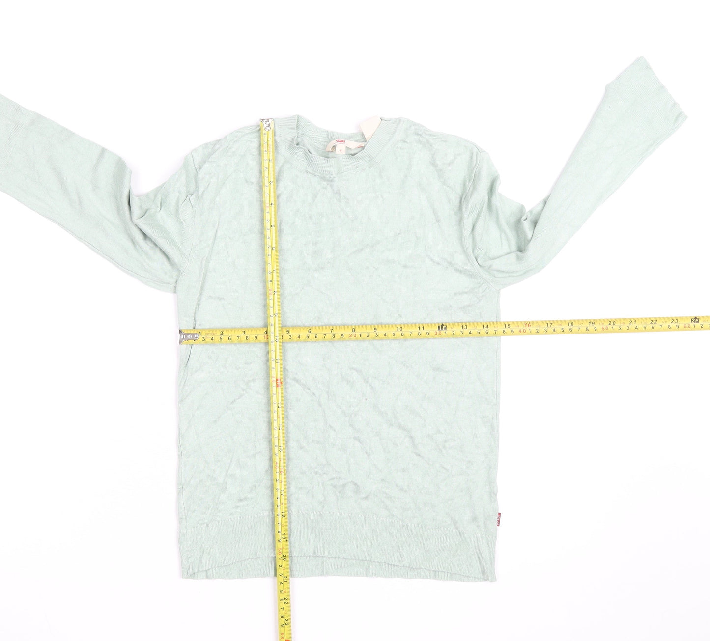Levi's Women's Green Cotton Crew Neck Long Sleeve Jumper Size S