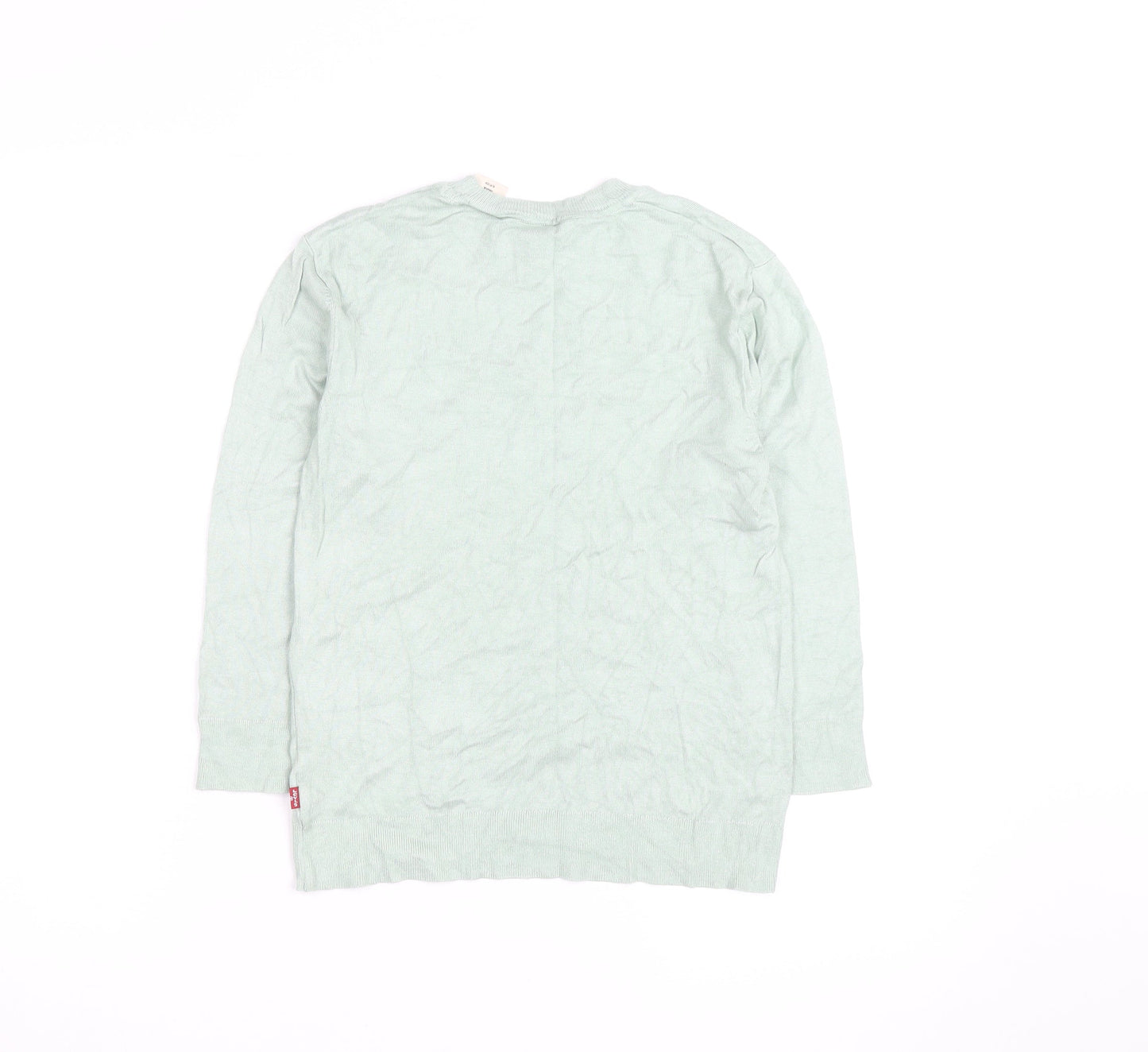 Levi's Women's Green Cotton Crew Neck Long Sleeve Jumper Size S