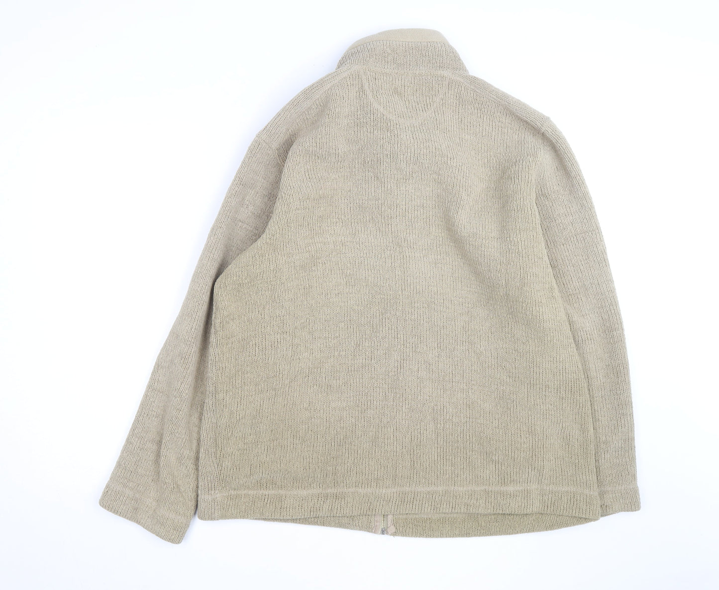 Cotton Traders Men's Beige L Basic Full Zip Fleece Lined Jacket