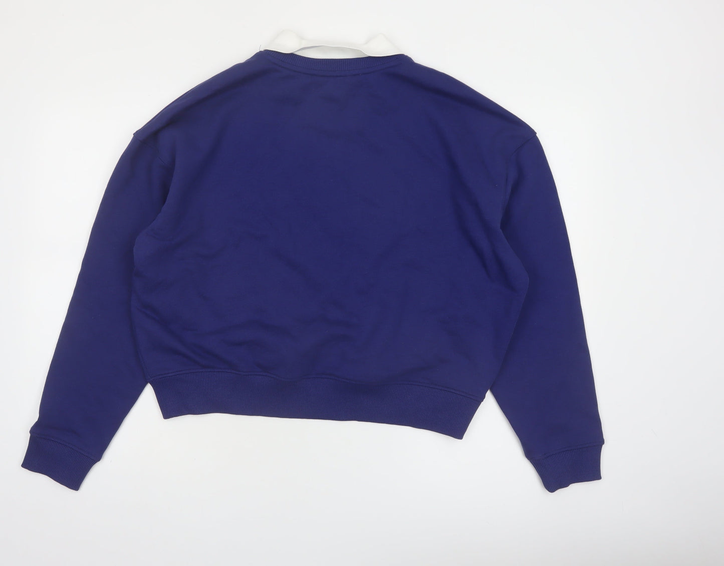 Tommy Jeans Women's Blue Collared Logo Pullover Sweatshirt Size M