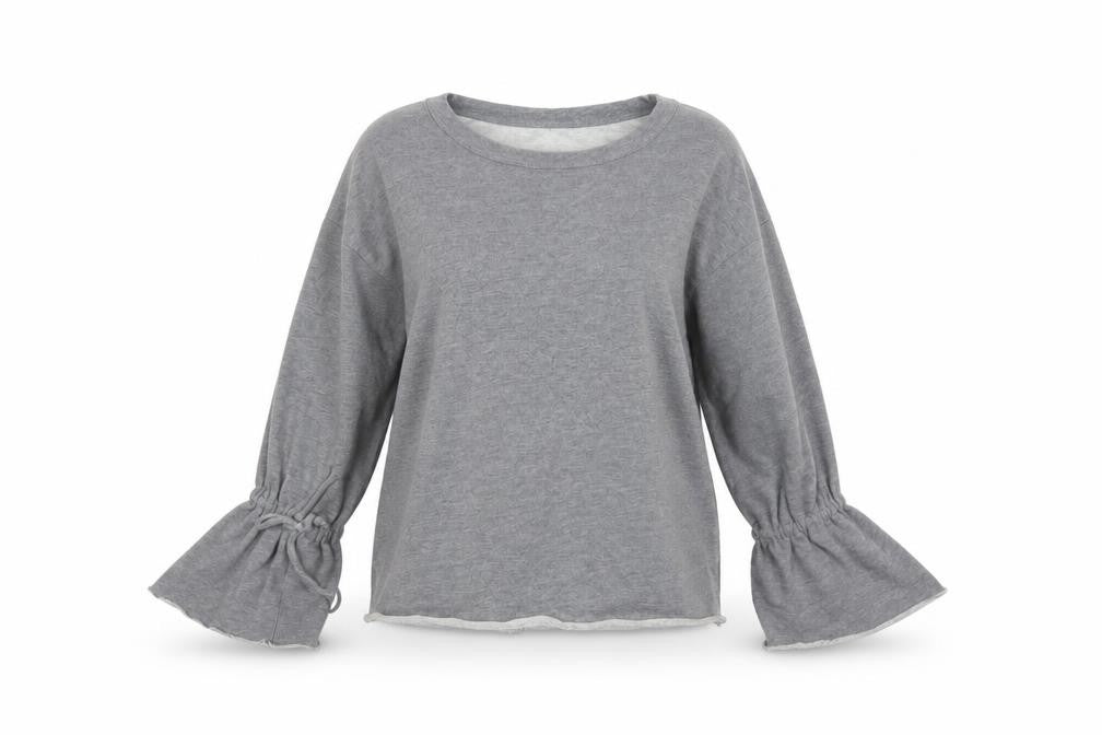 Zara Trafaluc Womens Grey Cotton Blend Long Sleeve Pullover Sweatshirt Size 8
