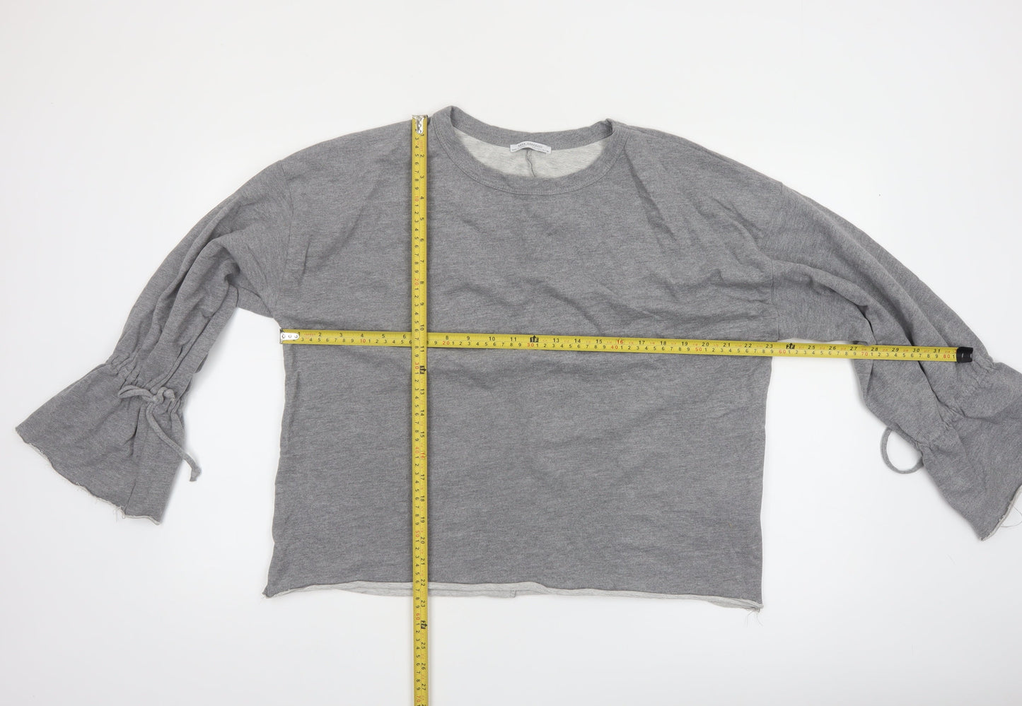 Zara Trafaluc Womens Grey Cotton Blend Long Sleeve Pullover Sweatshirt Size 8