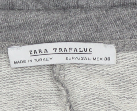 Zara Trafaluc Womens Grey Cotton Blend Long Sleeve Pullover Sweatshirt Size 8