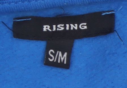 Rising Women Blue Cropped Pullover Sweatshirt S/M Cotton Blend