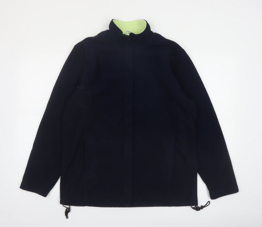 Preloved Target Women's Black Fleece Jacket Size 12 Full Zip Lined Winter Coat - Front