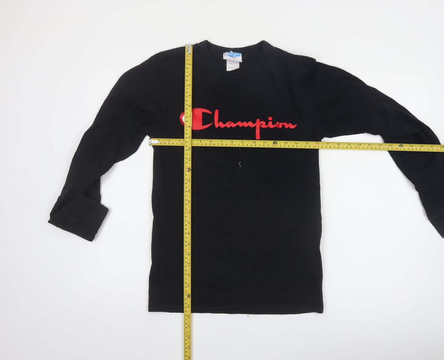 Champion Men's Black Small Long Sleeve Cotton Casual Top