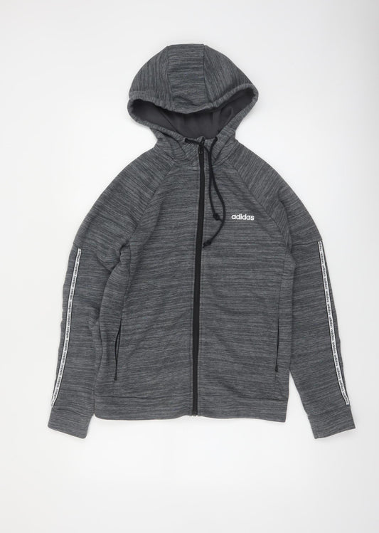 Adidas Women’s Grey Full Zip Hooded Sweatshirt Size S 8-10