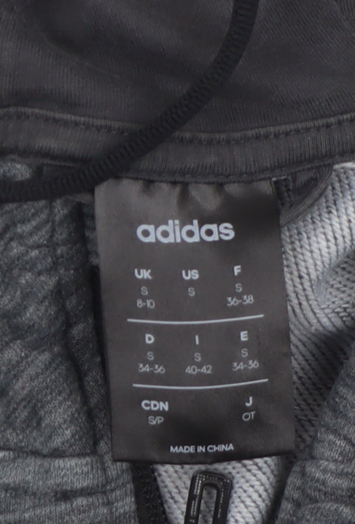 Adidas Women’s Grey Full Zip Hooded Sweatshirt Size S 8-10