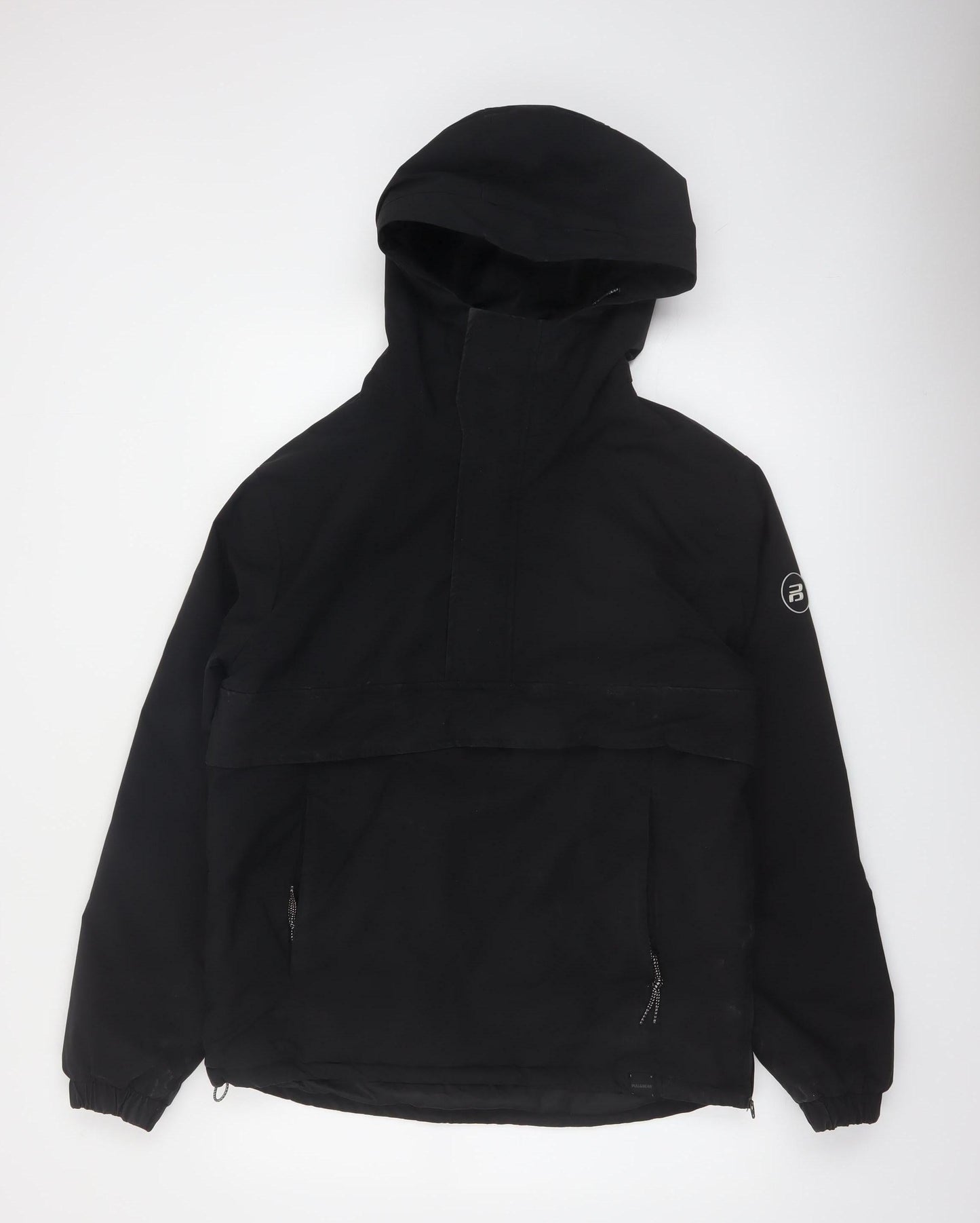 Pull&Bear Men’s Black S Anorak Hooded Jacket Windproof Casual