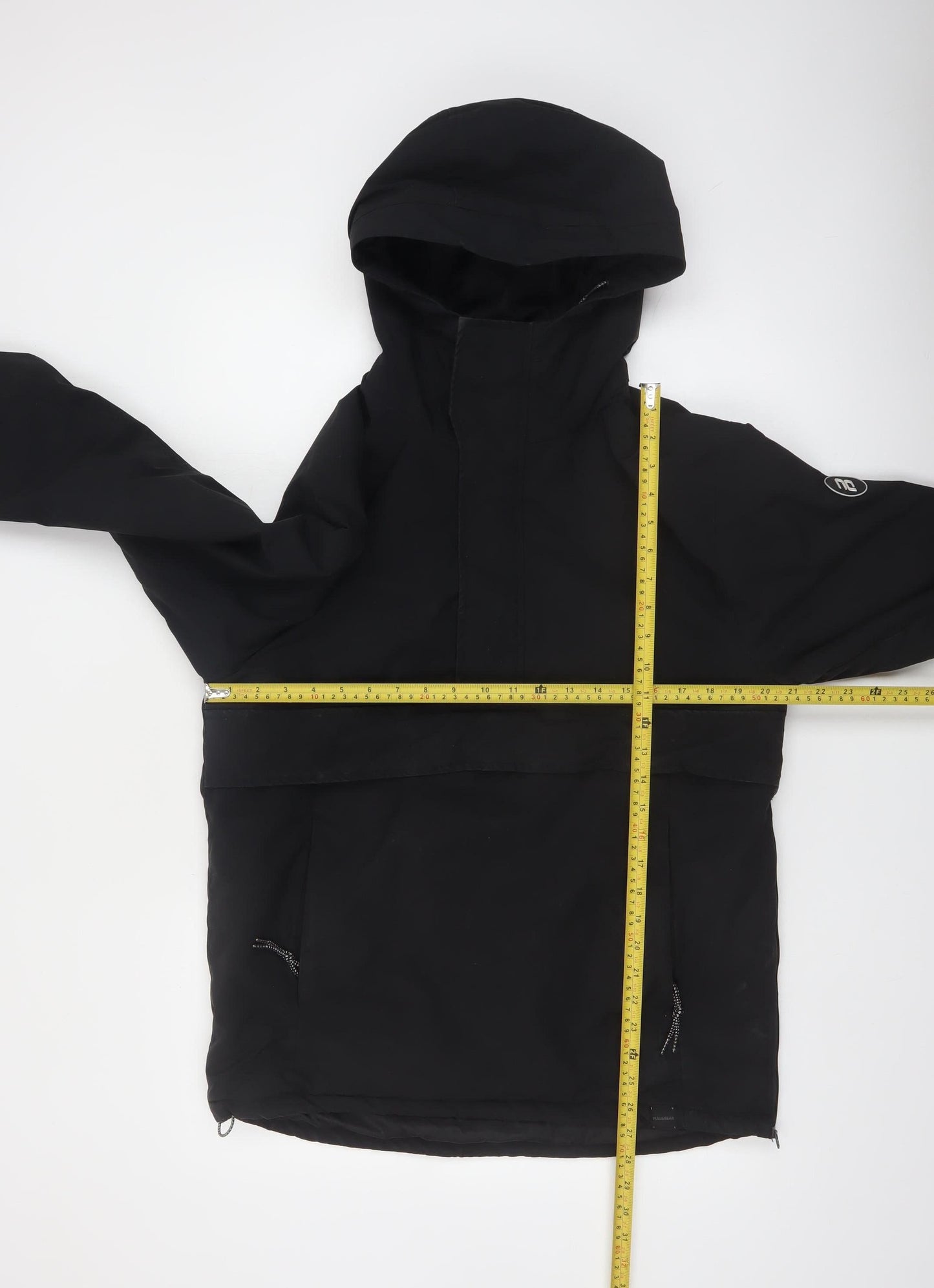 Pull&Bear Men’s Black S Anorak Hooded Jacket Windproof Casual