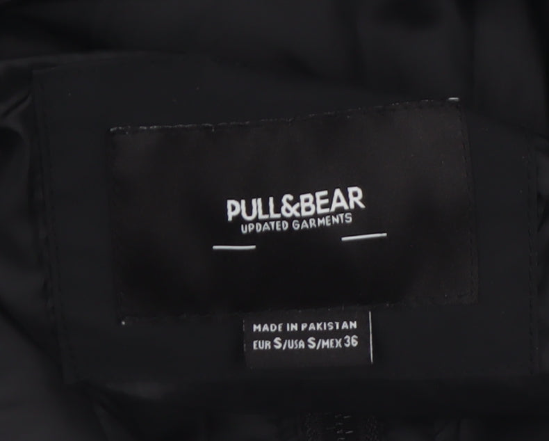 Pull&Bear Men’s Black S Anorak Hooded Jacket Windproof Casual