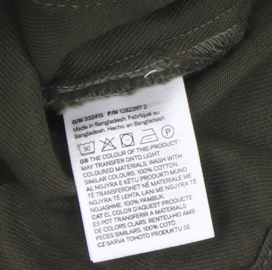 H&M Women’s Green Cotton Military Jacket Size 12 Regular