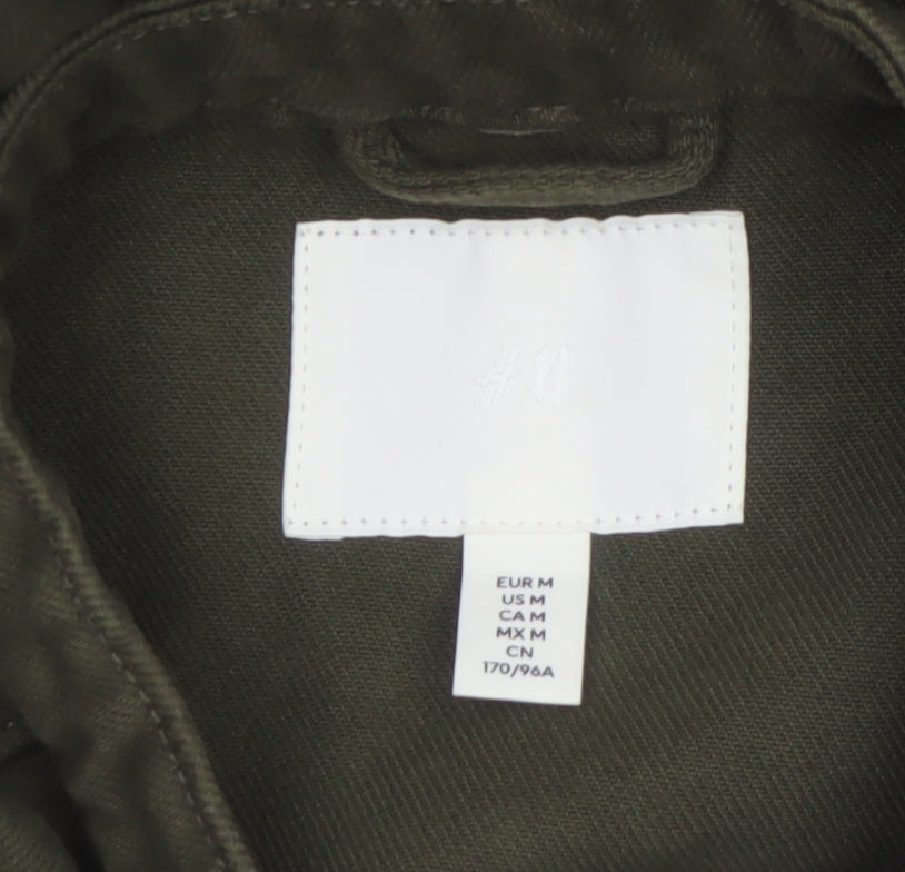 H&M Women’s Green Cotton Military Jacket Size 12 Regular