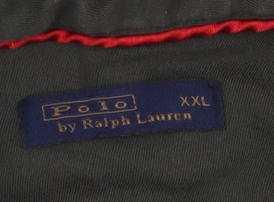Ralph Lauren Mens Khaki Long Sleeve Polo Shirt XXL Cotton Classic Fit