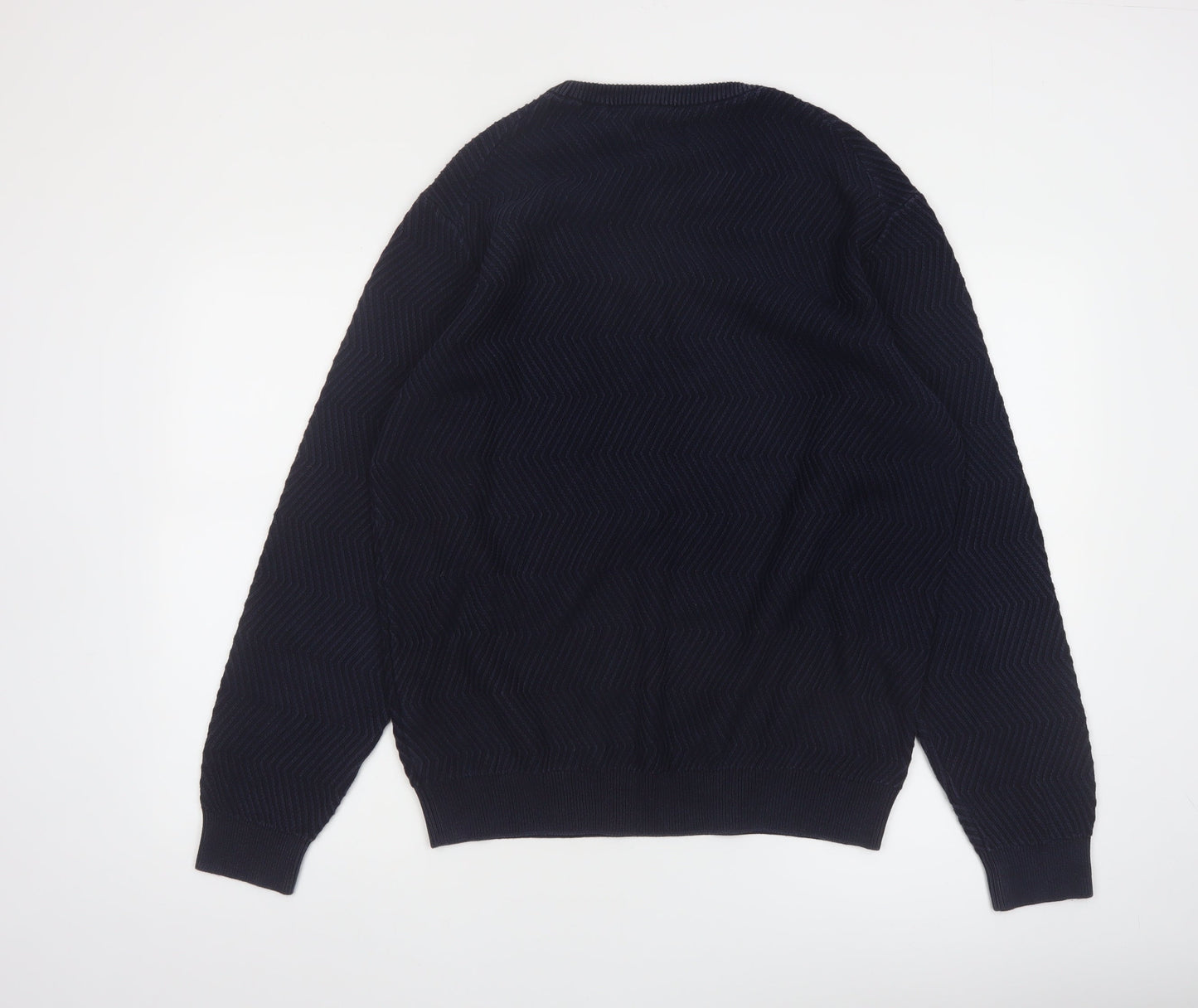 Gant Men's Blue Cotton Crew Neck Pullover Jumper XL