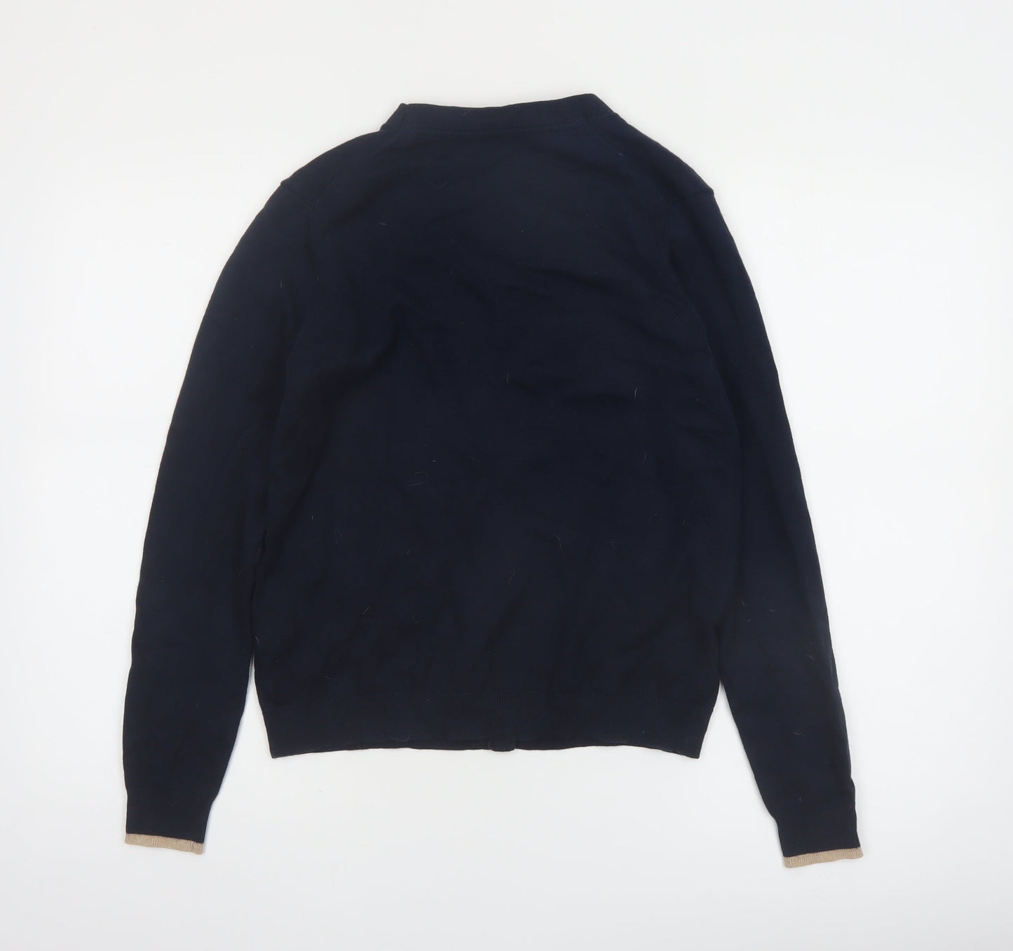Crew Clothing Company Womens Blue Cotton Blend V-Neck Cardigan Size 12