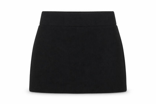 Zara Women Black Knit Mini Skirt Size 14 High Rise Short Viscose Blend