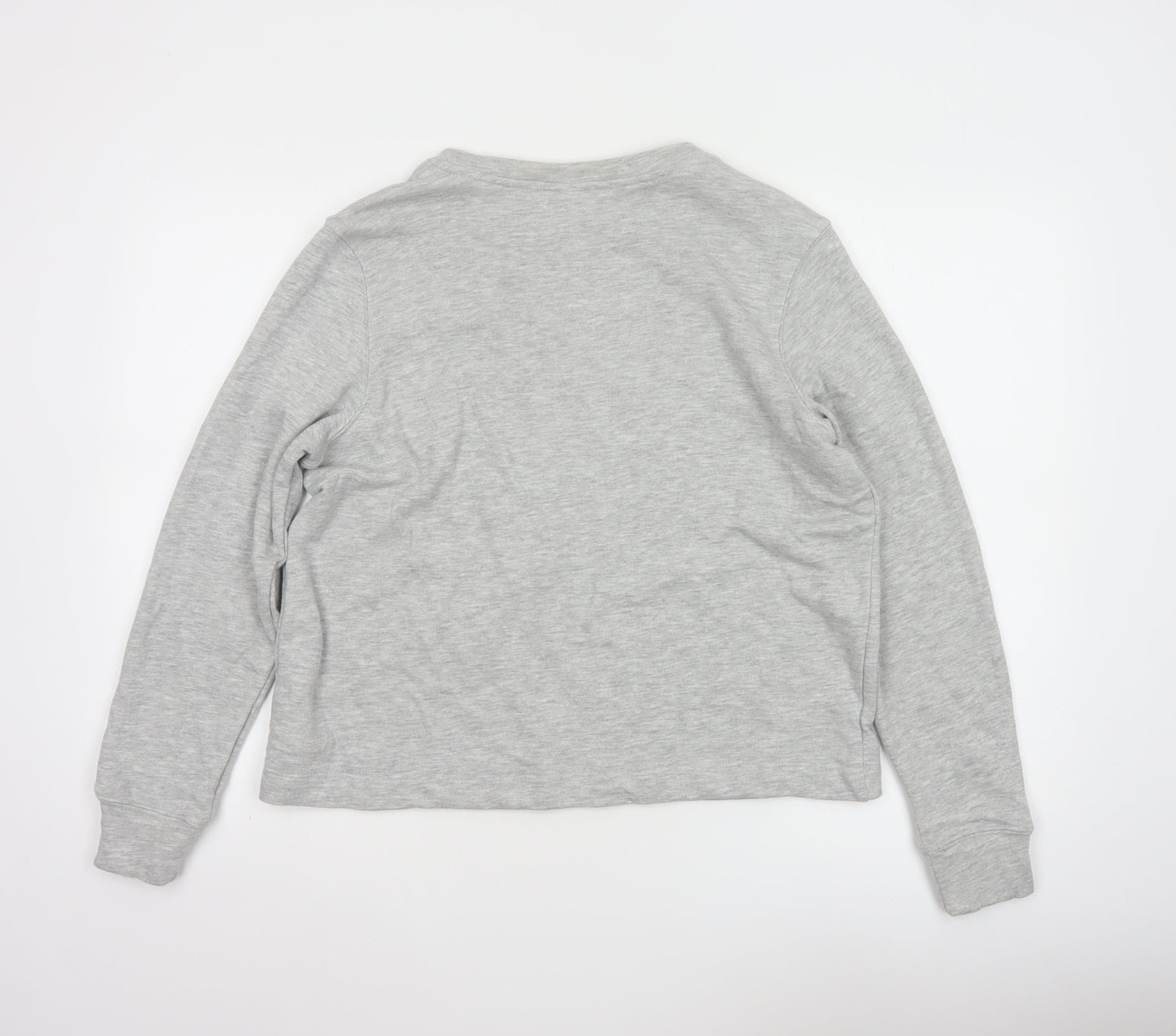 H&M Womens Grey Beaded Sweatshirt Size 12 Regular Cotton Blend