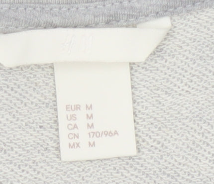 H&M Womens Grey Beaded Sweatshirt Size 12 Regular Cotton Blend