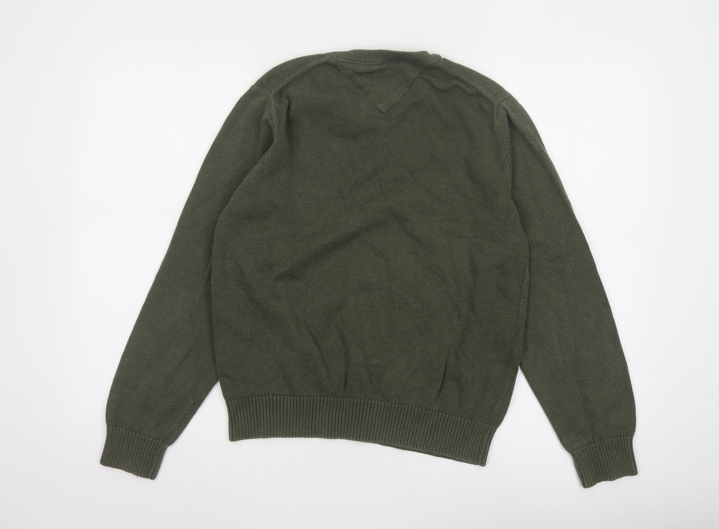 Tommy Hilfiger Women Green Cotton Crew Neck Jumper Size S