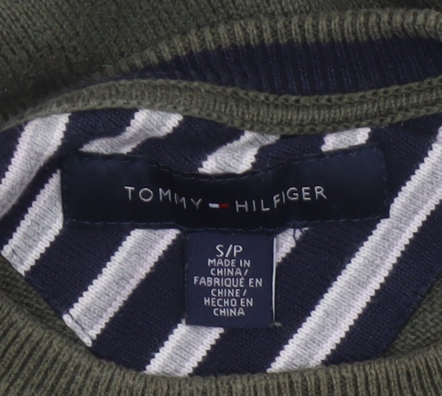 Tommy Hilfiger Women Green Cotton Crew Neck Jumper Size S