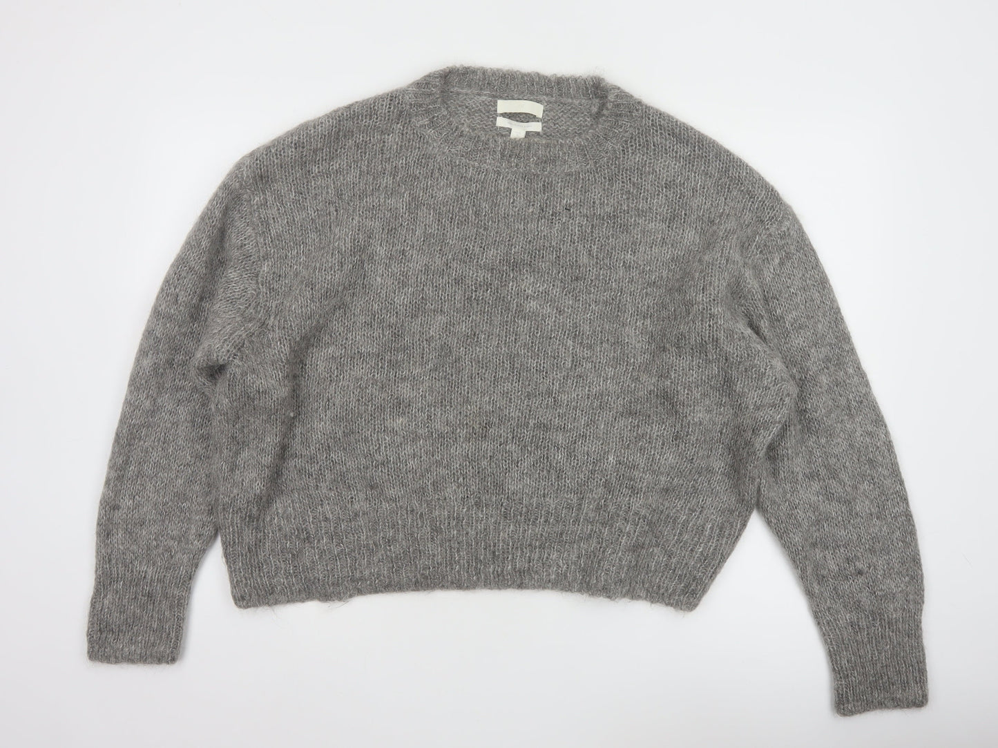 H&M Womens Grey Wool Alpaca Blend Chunky Knit Jumper L