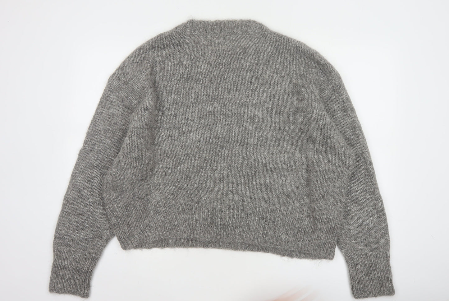 H&M Womens Grey Wool Alpaca Blend Chunky Knit Jumper L