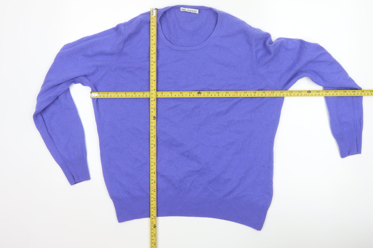 Marks and Spencer Women’s Blue Cashmere Crew Neck Jumper Size 20