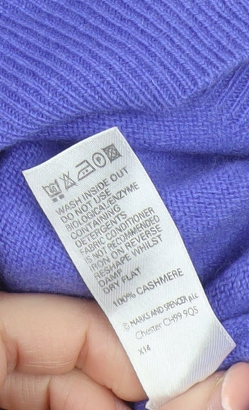 Marks and Spencer Women’s Blue Cashmere Crew Neck Jumper Size 20