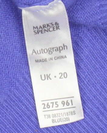 Marks and Spencer Women’s Blue Cashmere Crew Neck Jumper Size 20