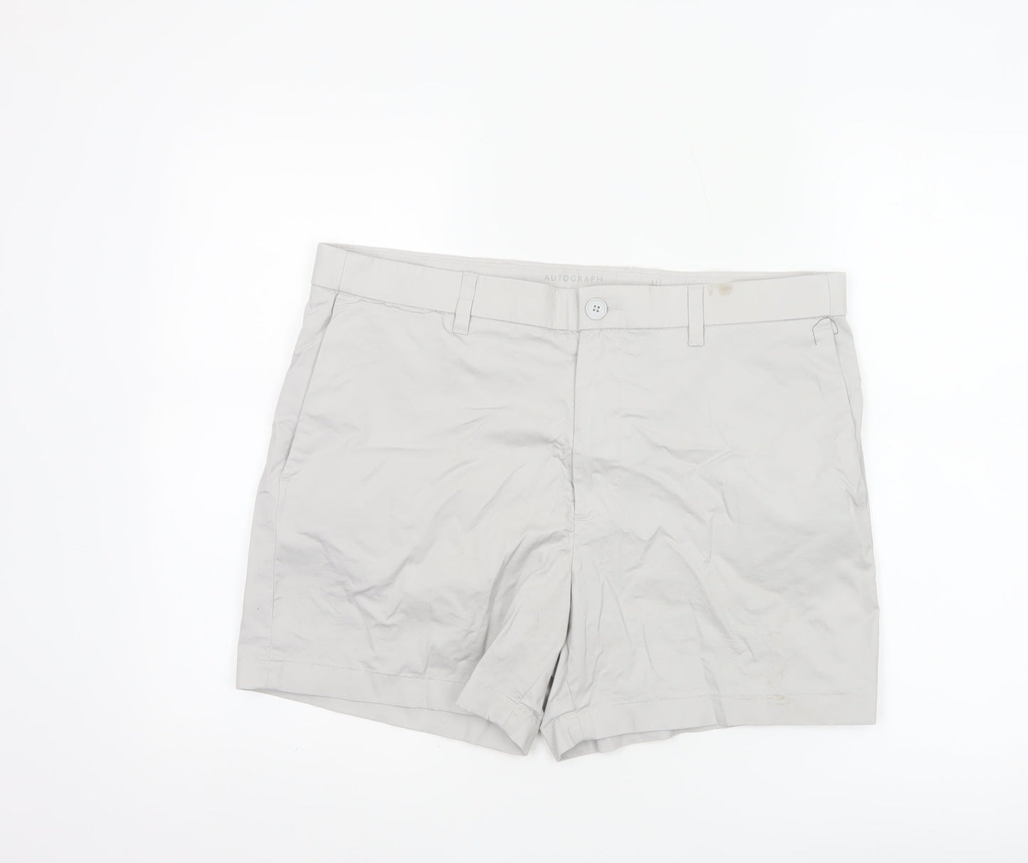 Marks and Spencer Autograph Men's Beige Chino Shorts Size 36 Regular Fit