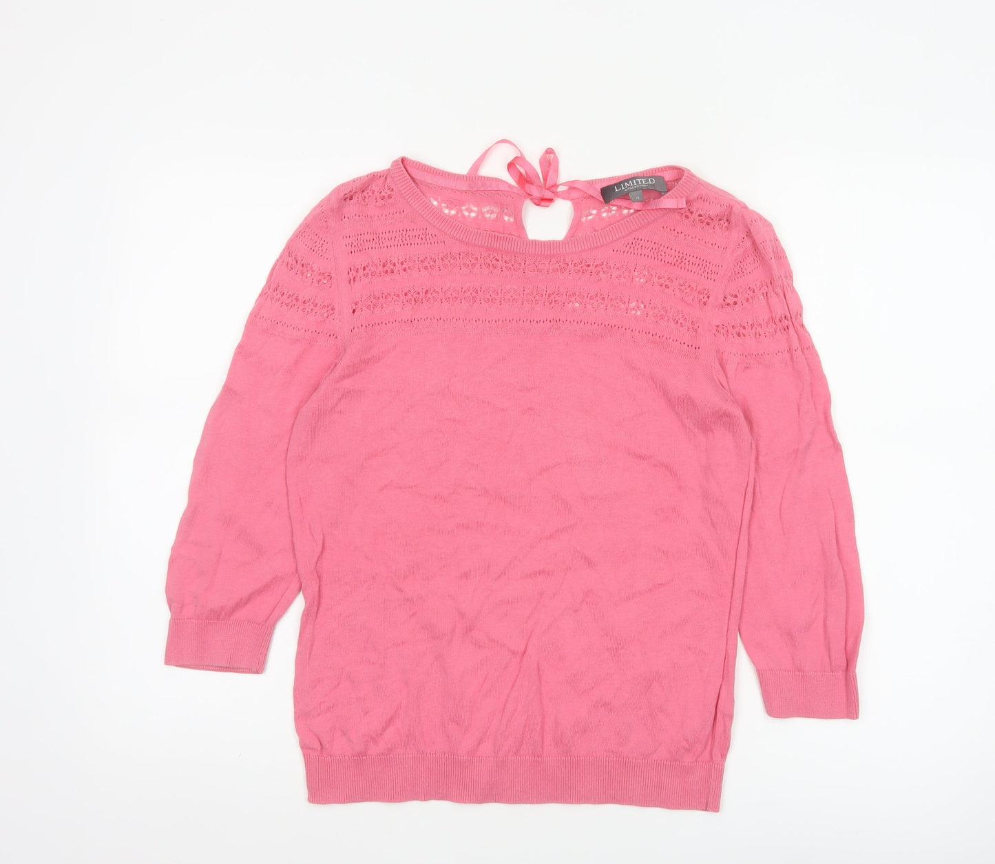 Marks and Spencer Women’s Pink Knit 3/4 Sleeve Pullover Jumper Size 12