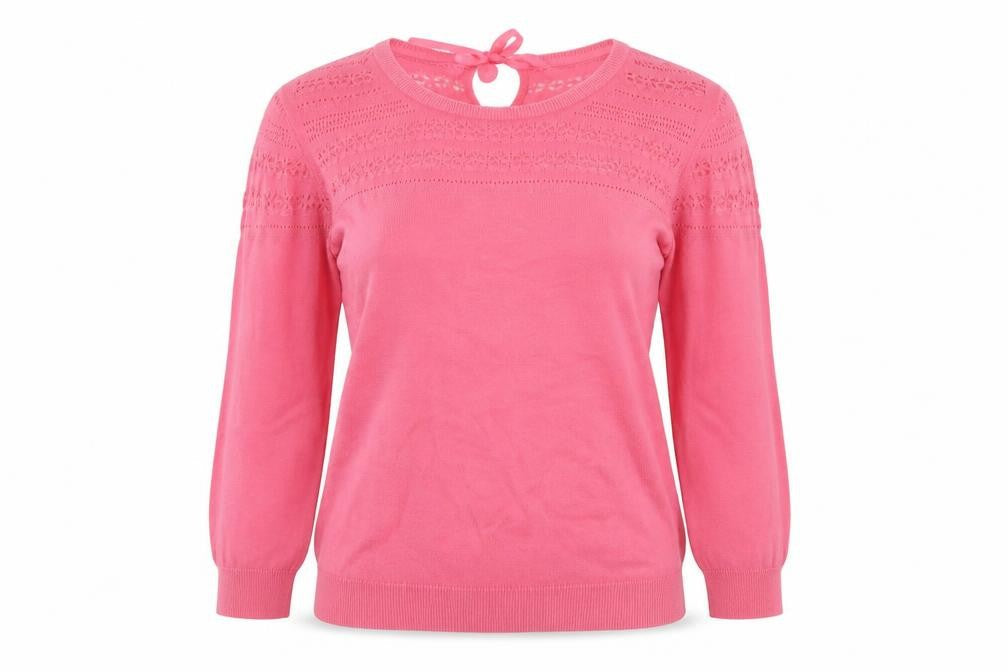 Marks & Spencer Women’s Pink Knit 3/4 Sleeve Pullover Jumper Size 12