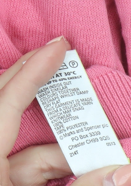 Marks and Spencer Women’s Pink Knit 3/4 Sleeve Pullover Jumper Size 12