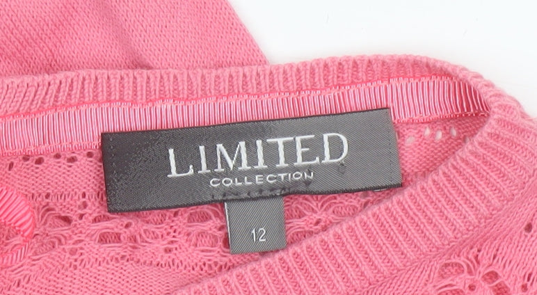 Marks and Spencer Women’s Pink Knit 3/4 Sleeve Pullover Jumper Size 12