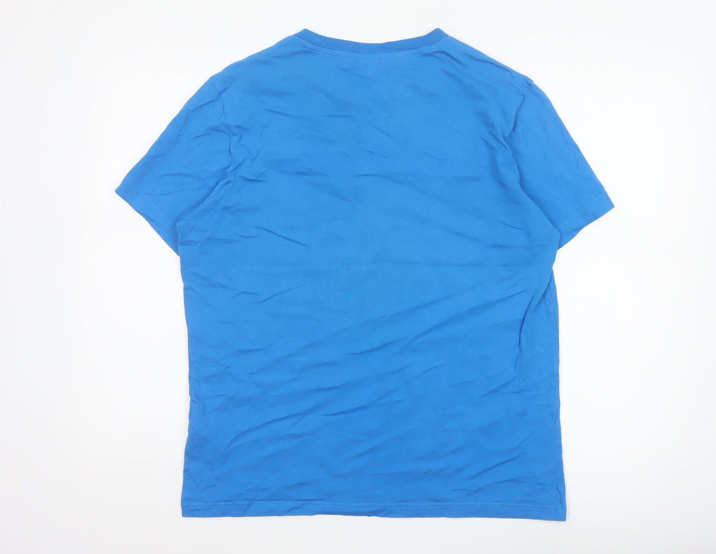 Champion Men's Blue Crew Neck Short Sleeve Cotton T-Shirt M