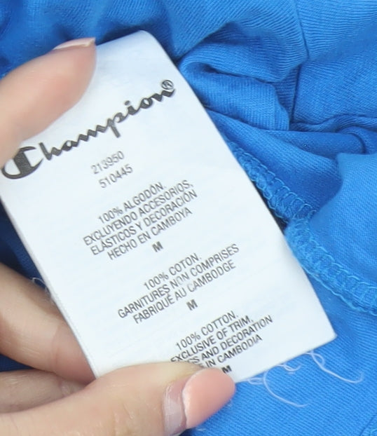 Champion Men's Blue Crew Neck Short Sleeve Cotton T-Shirt M
