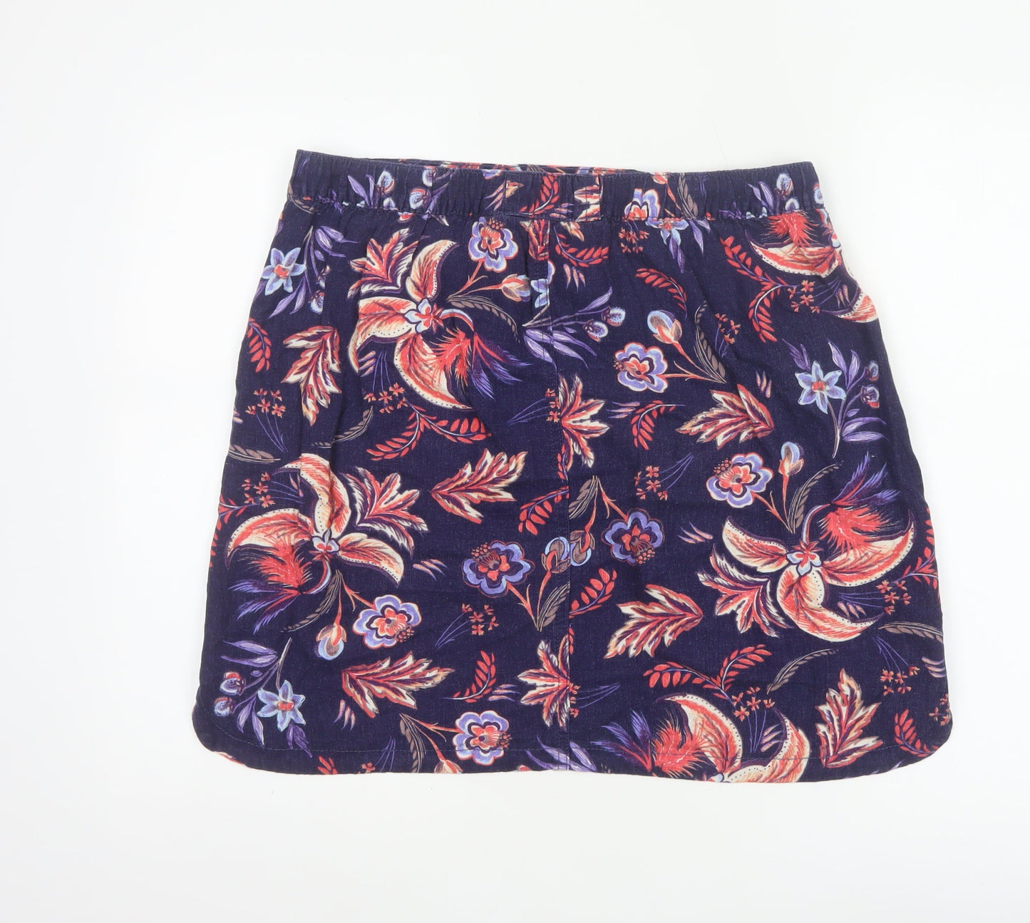 Next Women’s Multicoloured Floral A-Line Linen Skirt Size 14