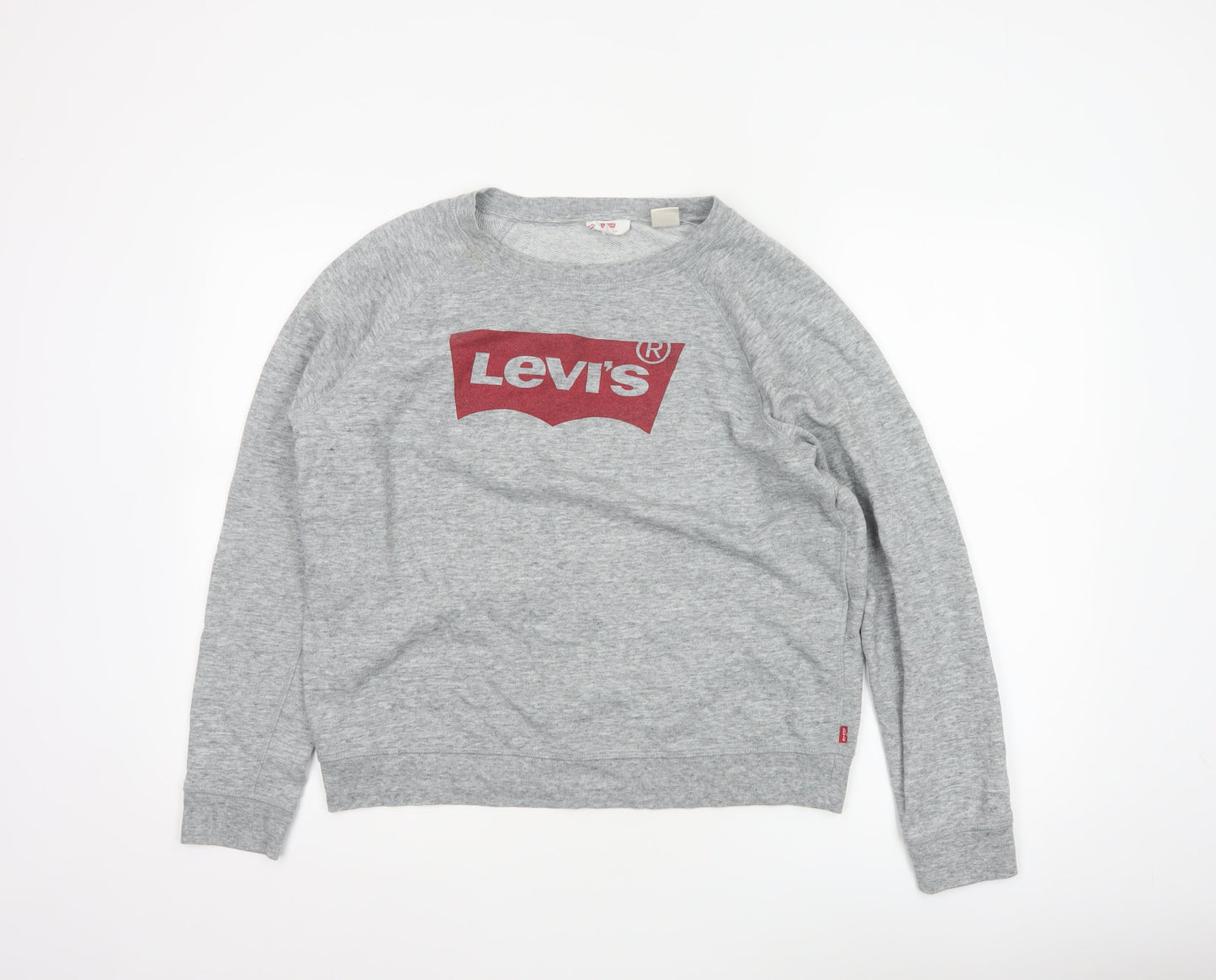 Levi's Womens Grey Logo Crew Neck Pullover Sweatshirt L