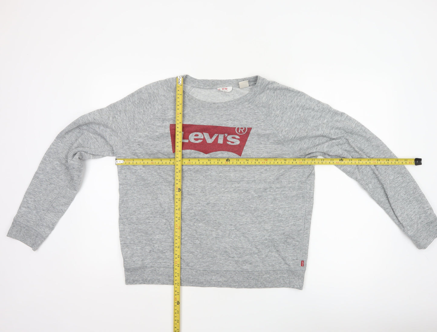 Levi's Womens Grey Logo Crew Neck Pullover Sweatshirt L